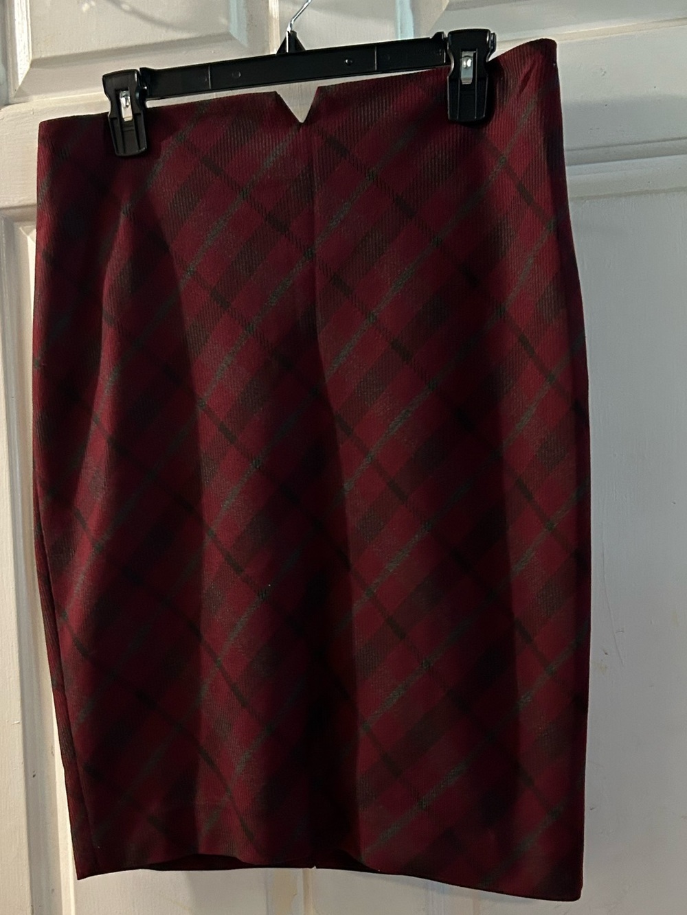 Express Burgundy Plaid Pencil Skirt